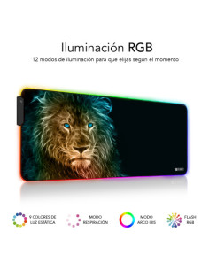 (D) ALFOMBRILLA RATON LUZ LED RGB LION 800X300X4 2