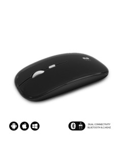 RATON OPTICO INALAMBRICO 2.4G Y BT DUAL FLAT MOUSE RECARGABLE NEGRO