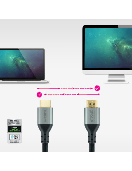 NANOCABLE CABLE HDMI 2.1 CERTIFICADO ULTRA HS M-M NEGRO 2 M