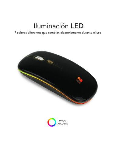 RATON OPTICO INALAMBRICO 2.4G Y BLUETOOTH RGB...