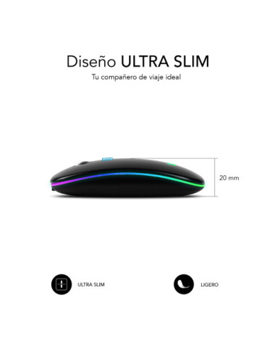 RATON OPTICO INALAMBRICO 2.4G Y BLUETOOTH RGB...