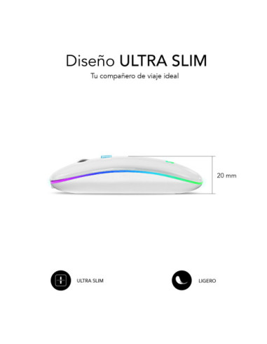 RATON OPTICO INALAMBRICO 2.4G Y BLUETOOTH RGB...