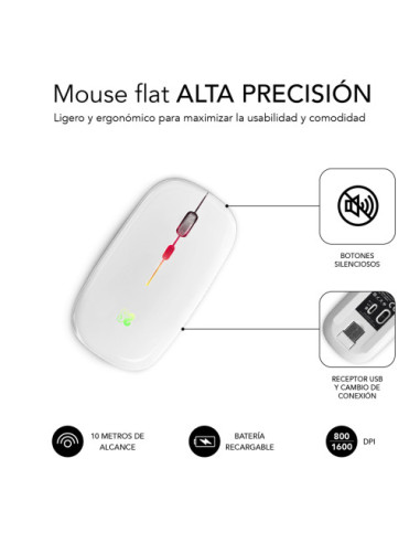 RATON OPTICO INALAMBRICO 2.4G Y BLUETOOTH RGB...
