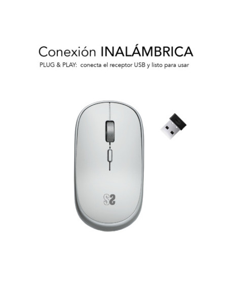 RATON OPTICO INALAMBRICO WIRELESS MINI MOUSE SILVER