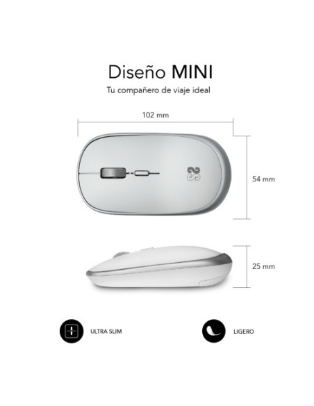 RATON OPTICO INALAMBRICO WIRELESS MINI MOUSE SILVER