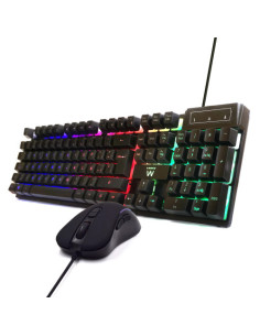 (D) EWENT KIT TECLADO Y RATÓN GAMING USB 2