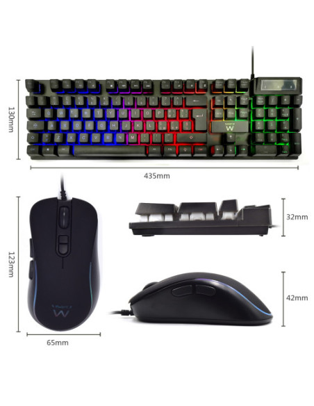 (D) EWENT KIT TECLADO Y RATÓN GAMING USB