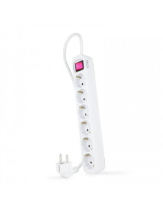 NANOCABLE REGLETA DE ENCHUFES 6TOMAS CON INTERRUPTOR 1.4 METROS BLANCA