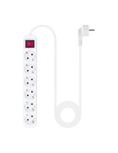 NANOCABLE REGLETA DE ENCHUFES 6TOMAS CON INTERRUPTOR 1.4 METROS BLANCA