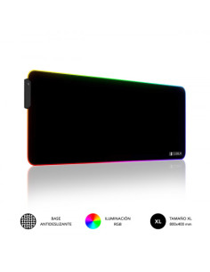 ALFOMBRILLA RATON LUZ LED RGB 9 COLORES EXTRA GRANDE PREMIUM