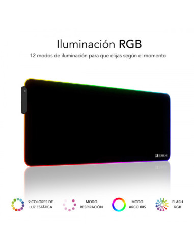 ALFOMBRILLA RATON LUZ LED RGB 9 COLORES EXTRA...