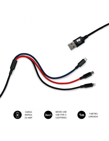 PREMIUM CABLE 3EN1 (2.4A) MICRO USB+TYPE C+LIGHTING PREMIUM CABLE 3EN1 (2.4A) MICRO USB+TYPE C+LIGHTING