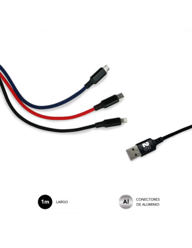 PREMIUM CABLE 3EN1 (2.4A) MICRO USB+TYPE...