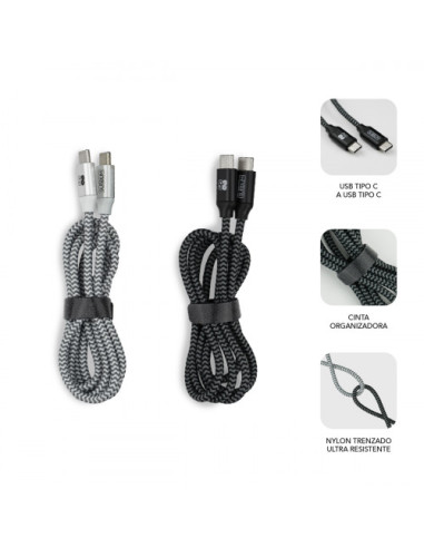 PACK 2 CABLES USB TIPO C – USB TIPO C (3.0A)...