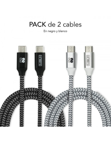 PACK 2 CABLES USB TIPO C – USB TIPO C (3.0A)...