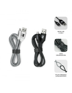 PACK 2 CABLES USB A – MICRO USB (2.4A) BLACK/SILVER 2