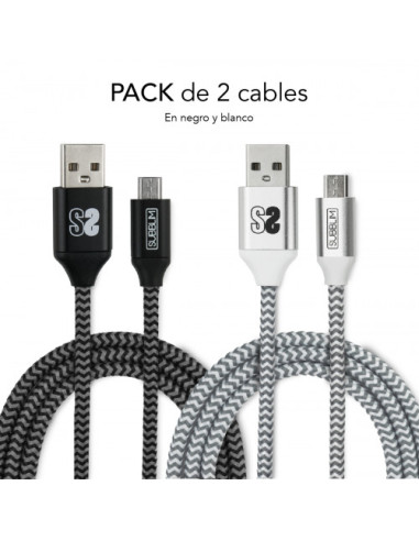 PACK 2 CABLES USB A – MICRO USB (2.4A)...