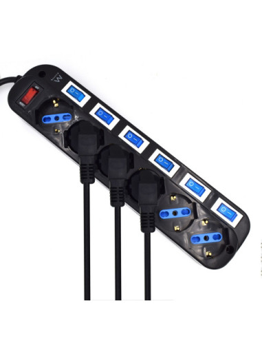 EWENT REGLETA DE 6 TOMAS CON INTERRUPTOR...
