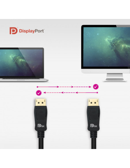 NANOCABLE CABLE DISPLAYPORT 1.4 CERTIFICADO VESA, DP/M - DP/M, 1.0 M