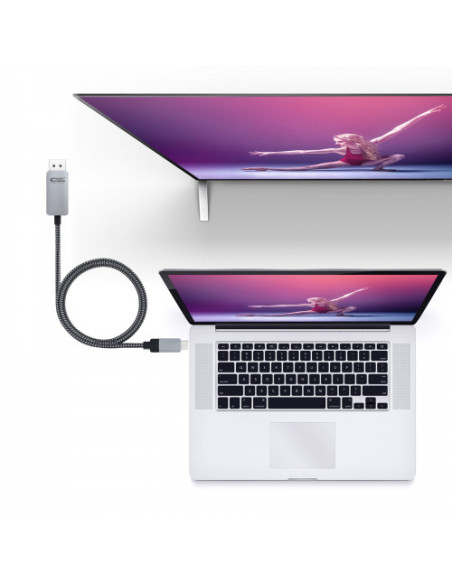 NANOCABLE CABLE CONVERSOR USB-C A DISPLAYPORT, 1.8 M