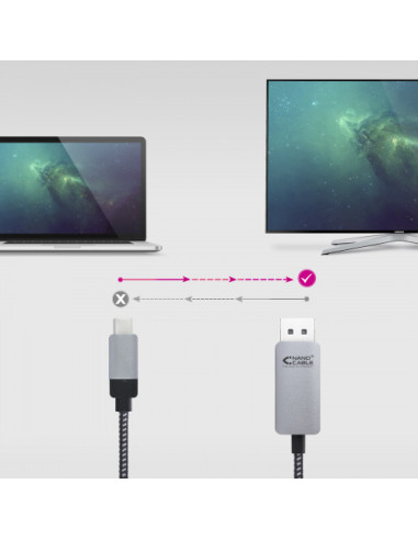 NANOCABLE CABLE CONVERSOR USB-C A DISPLAYPORT,...