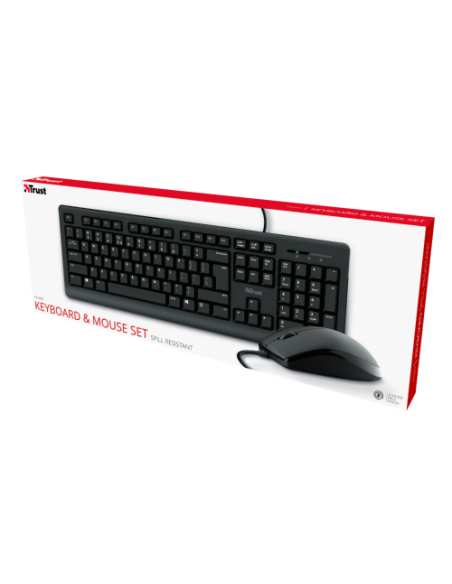 TRUST TECLADO + RATON PRIMO , NEGRO (23972)