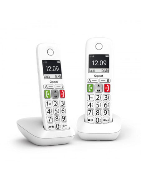 SIEMENS -GIGASET TELEFONO FIJO INALAMBRICO E290 DUO TECLAS GRANDES Y PANTALLA DE ALTA VISIBILIDAD 150 CONTACTOS BLANCO SIEMENS -GIGASET TELEFONO FIJO INALAMBRICO E290 DUO TECLAS GRANDES Y PANTALLA DE ALTA VISIBILIDAD 150 CONTACTOS BLANCO