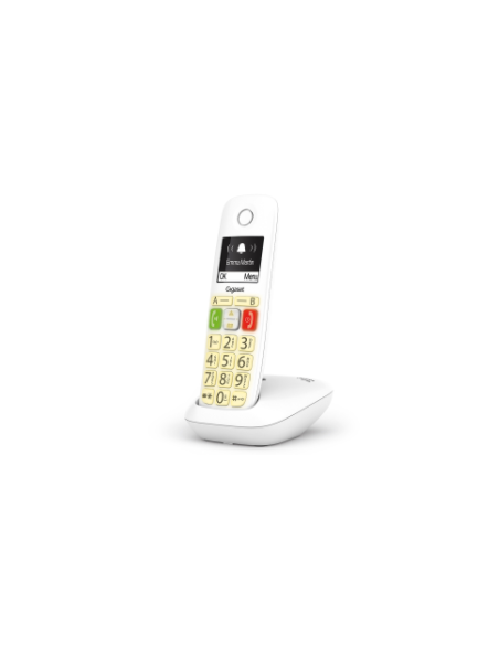 SIEMENS -GIGASET TELEFONO FIJO INALAMBRICO E290 DUO TECLAS GRANDES Y PANTALLA DE ALTA VISIBILIDAD 150 CONTACTOS BLANCO