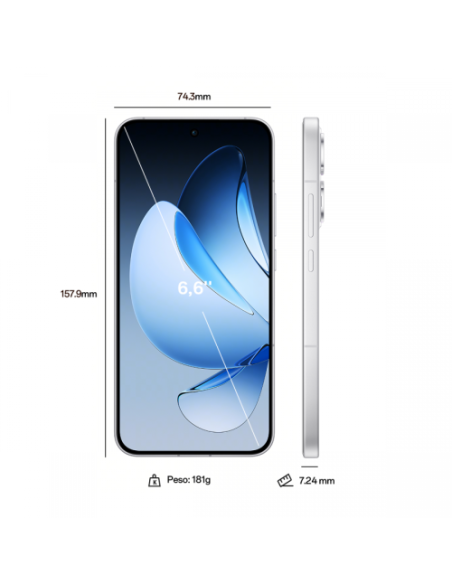 OPPO RENO13 5G WHITE MTK DIMENSITY 8350 /256GB/12GB/6,6"/50MP/5.600MAH/80W