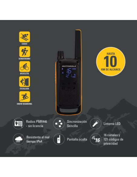 PACK 2 WALKIE TALKIE T82 EXTREME MOTOROLA 59T82EXPACK