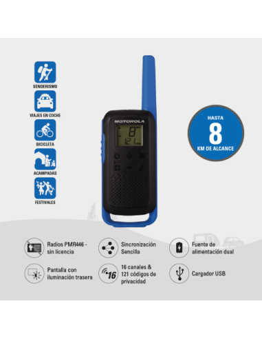 PACK 2 WALKIE TALKIE T62 ROJO MOTOROLA...