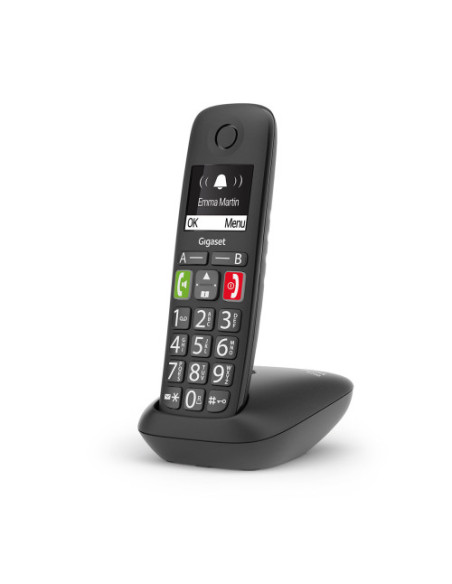 SIEMENS -GIGASET TELEFONO FIJO INALAMBRICO E290 TECLAS GRANDES Y PANTALLA DE ALTA VISIBILIDAD 150 CONTACTOS NEGRO