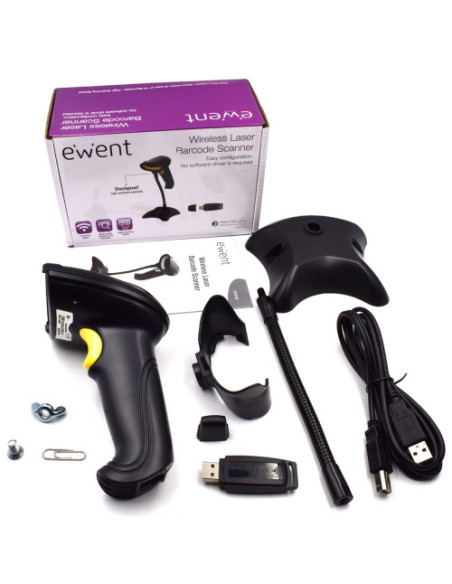 EWENT LECTOR DE CODIGOS DE BARRA LASER, WIRELESS EWENT 3430
