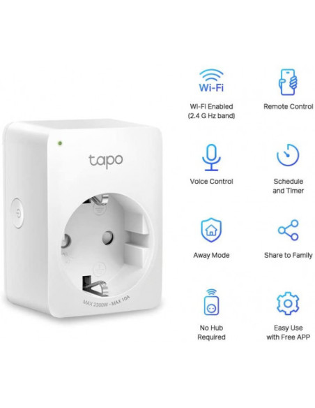 TP-LINK ENCHUFE WI-FI INTELIGENTE MINI PACK 2 TAPO P100(2-PACK)