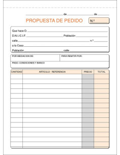 TALONARIO DE PEDIDOS 4º 47T - T72 AUTOCOPIANTE PACK 5...