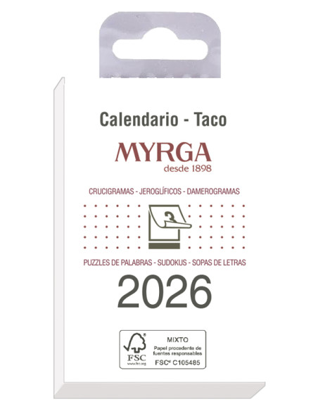 TACO DE CALENDARIO MYRGA 1383 MURAL AÑO 2025 6,5X10,5CM "PEQUEÑO"