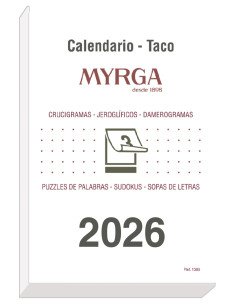TACO DE CALENDARIO MYRGA 1385 MURAL AÑO 2022 14X20 "GRANDE"