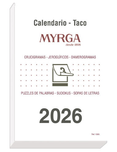 TACO DE CALENDARIO MYRGA 1385 MURAL AÑO 2022 14X20 "GRANDE"