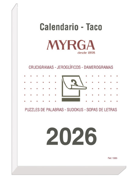 TACO DE CALENDARIO MYRGA 1385 MURAL AÑO 2022 14X20 "GRANDE"