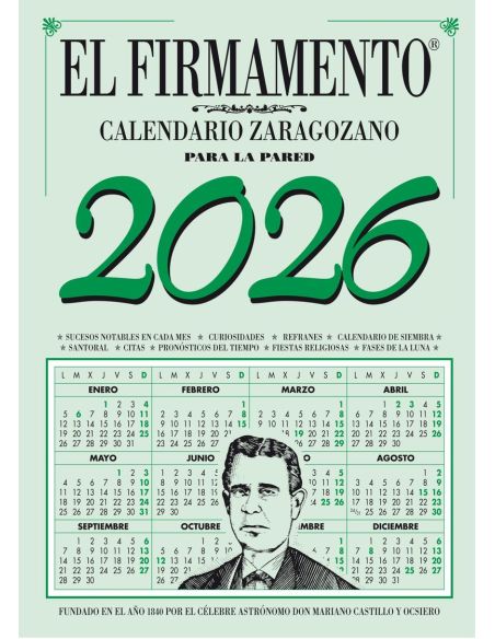 CALENDARIO ZARAGOZANO 2026 PARED FIRMAMENTO
