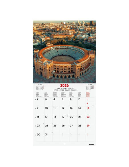 CALENDARIO FINOCAM 2026 PARED 18X18CM MADRID INTL