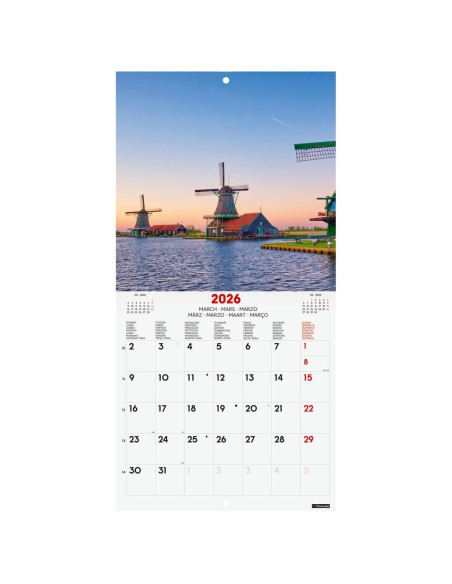 CALENDARIO FINOCAM 2026 PARED 18X18CM TRAVELING INTL