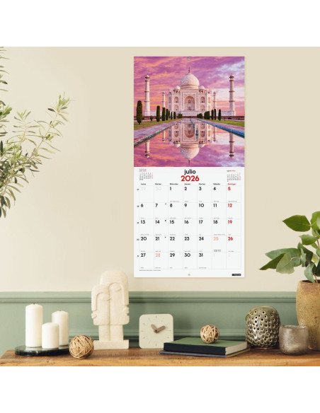 CALENDARIO FINOCAM 2026 PARED 30X30CM MARAVILLAS MUNDO