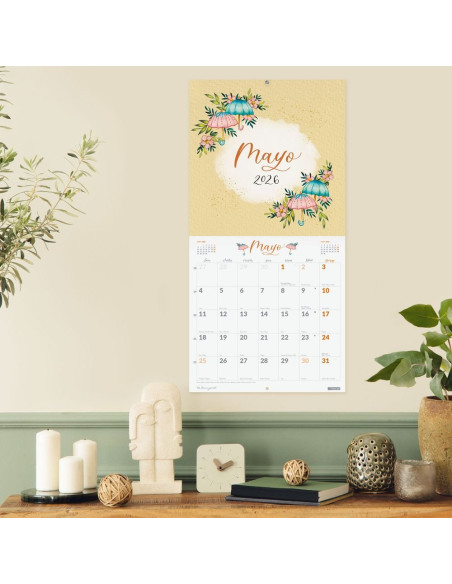 CALENDARIO FINOCAM 2026 PARED 30X30CM THE FLOWER JOURNAL