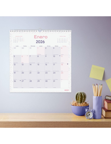 CALENDARIO FINOCAM 2026 PARED CHIC ES 30X30CM MORADO