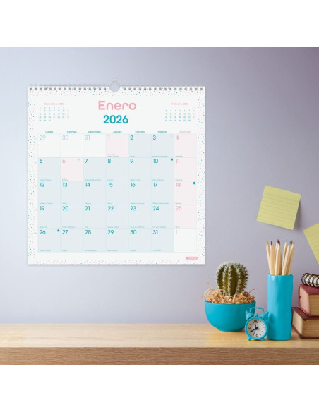 CALENDARIO FINOCAM 2026 PARED CHIC ES 30X30CM TURQUESA