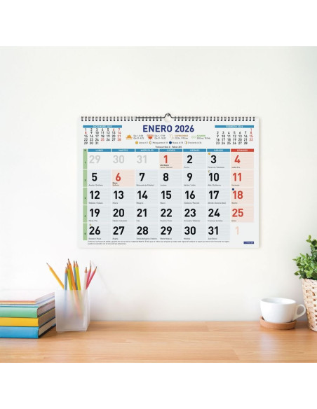 CALENDARIO FINOCAM 2026 PARED COLOR MIXTO L 43X31CM 2026