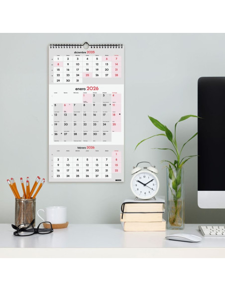 CALENDARIO FINOCAM 2026 PARED ESCRIBIR 3 MESES VISTA 24X43CM