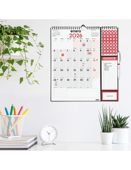 CALENDARIO FINOCAM 2026 PARED ESCRIBIR PLUS 21.5X32.5CM