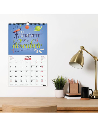 CALENDARIO FINOCAM 2026 PARED ESPIRAL 25X40CM FRASES INSPIRADORAS